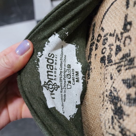 Nomads Hempwear Sativa Skirted Crop Leggings in Green Melange Organic size M NWT - Picture 8 of 16